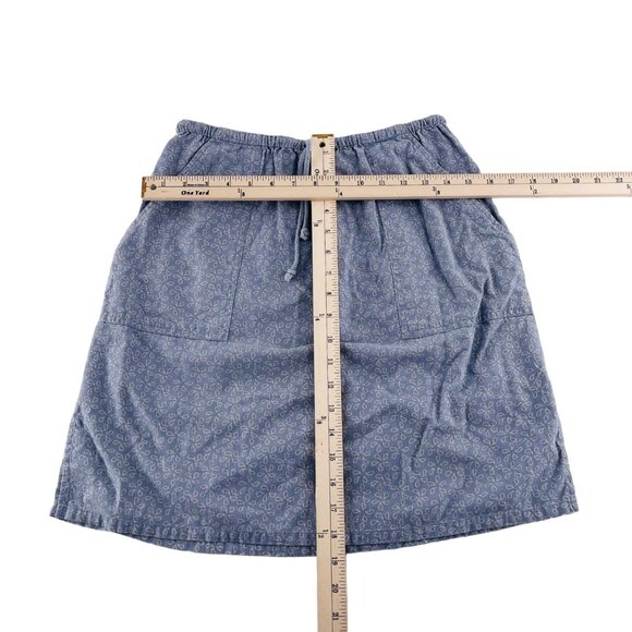 J. Jill Womens Light Blue Patterned Skirt Size Small Linen Blend Elastic Waist - Picture 3 of 4
